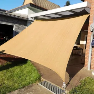 KANAGAWA Sail Shade 10'x13' Sand Rectangle UV Block Canopy Awning Shelter Fabric Cloth Screen for Outdoor Patio Garden Backyard Activities