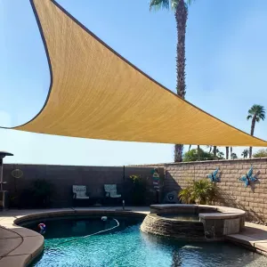 KANAGAWA Sun Shade Sail 12'x12'x17' Sand Triangle UV Block Canopy Sand Cover for Patio Backyard Lawn Garden Outdoor Activities