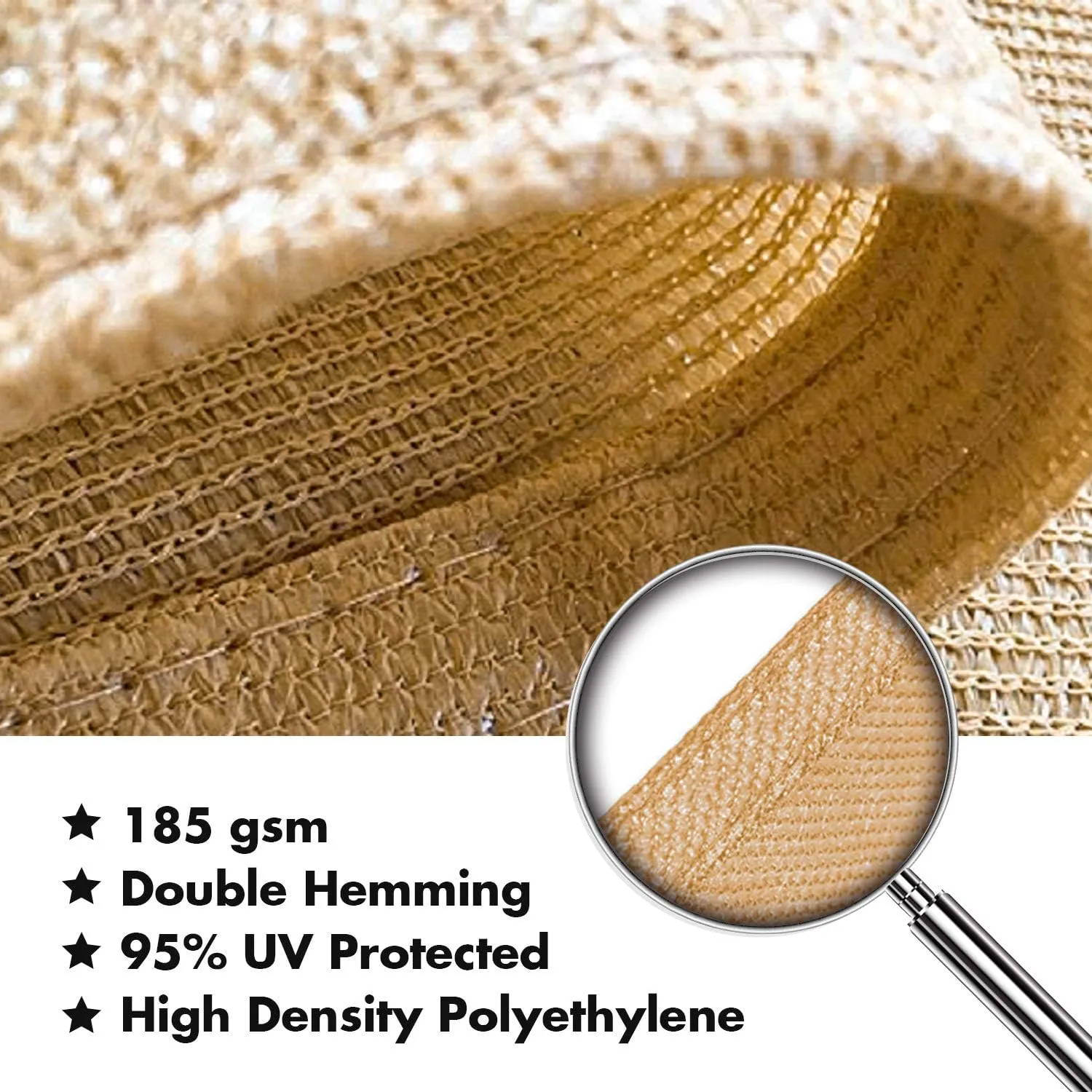 KANAGAWA Sun Shade Sail 12'x12'x17' Sand Triangle UV Block Canopy Sand Cover for Patio Backyard Lawn Garden Outdoor Activities