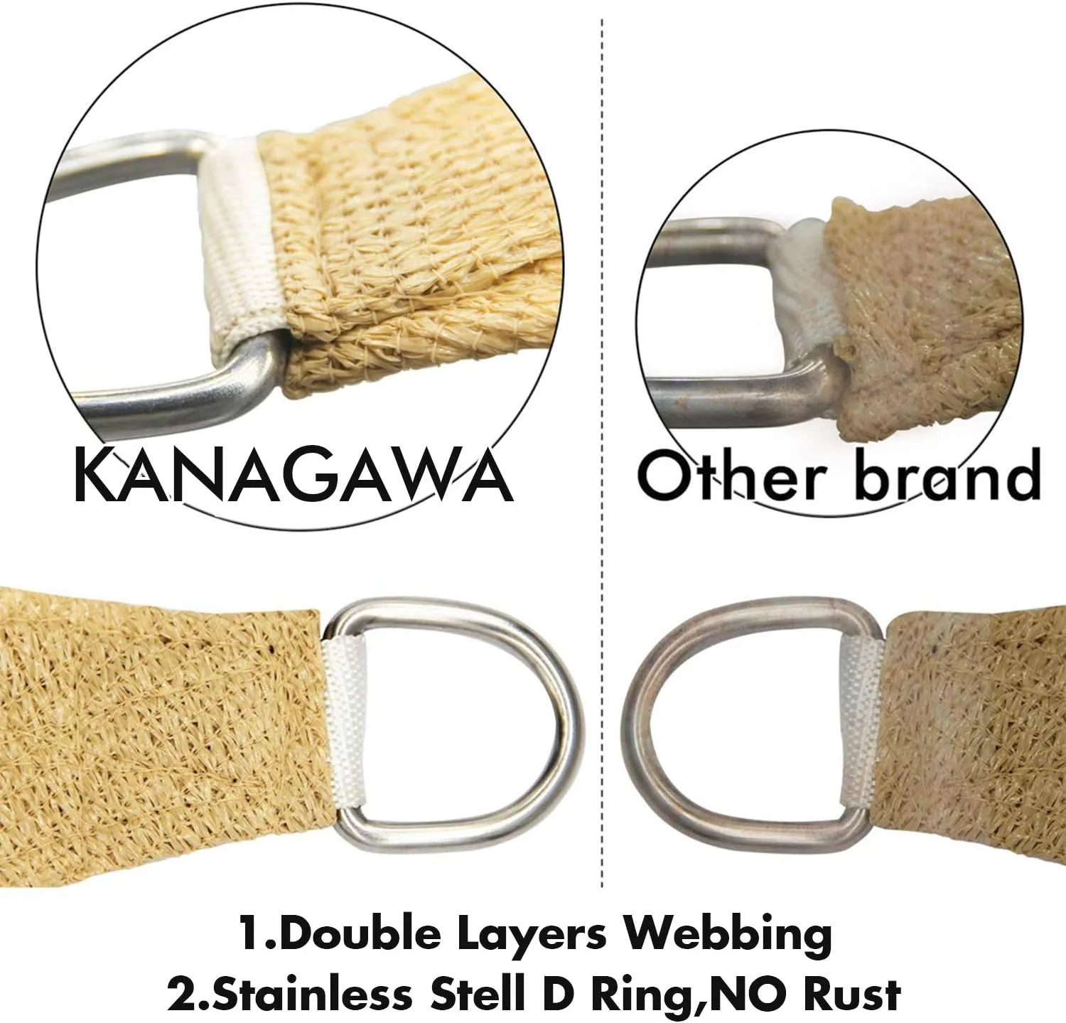 KANAGAWA Sun Shade Sail 12'x12'x17' Sand Triangle UV Block Canopy Sand Cover for Patio Backyard Lawn Garden Outdoor Activities