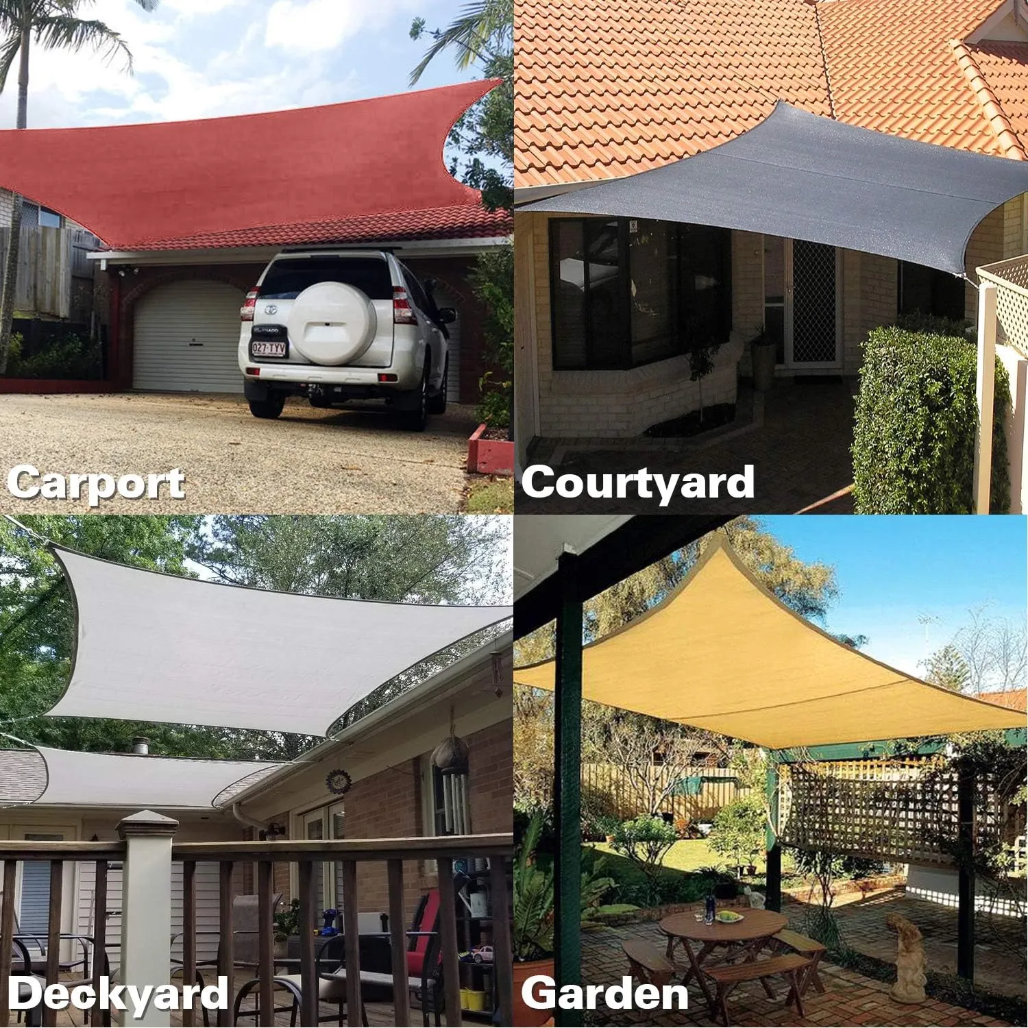 KANAGAWA Sun Shade Sail 12'x16' Dark Gray Rectangle UV Block Canopy Awning Shelter Fabric Cloth Screen for Outdoor Patio Garden Backyard Activities