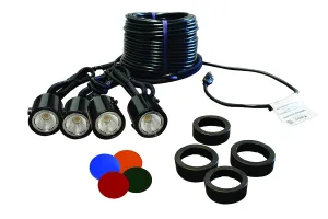 Kasco Universal Lighting Package for Non-Kasco Units – 120V, 11W per Fixture, 250 ft Power Cord, 4 fixtures – LED4C11-250 - Fountain NOT Included
