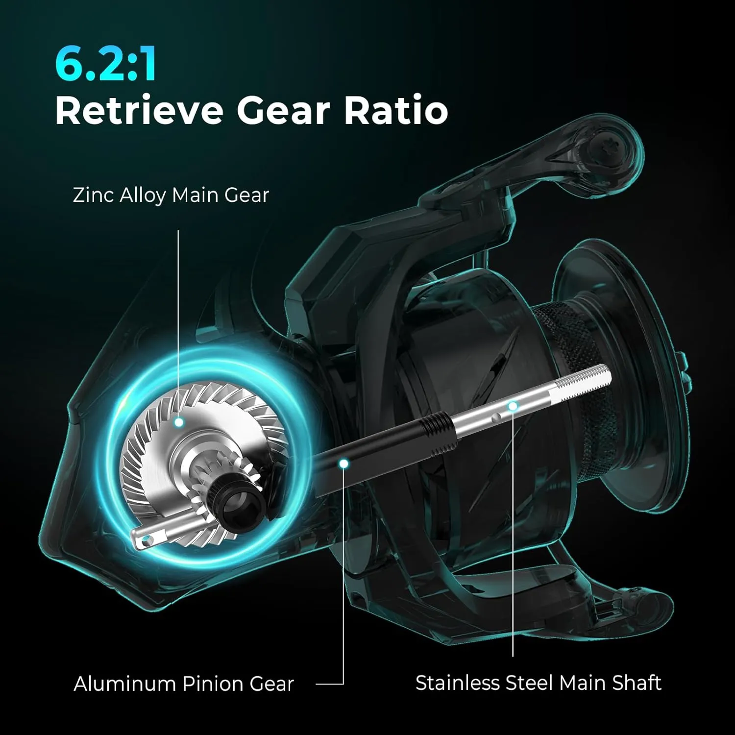 KastKing Verus Spinning Fishing Reel, Ultra Lightweight 6.8oz Spinning Reel, Aerodynamic Reel Rotor, 6.2:1 Gear Ratio, Up to 22lbs Max Drag, EVA/3A Cork Handle Knobs