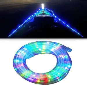 Kayak Glow Lights Kit Battery Operated, Waterproof Paddle Boards LED Glowing Rope Lights, RGB Multi Color Remote Controlled Boat Lights, Paddle Board Accessories (21ft)
