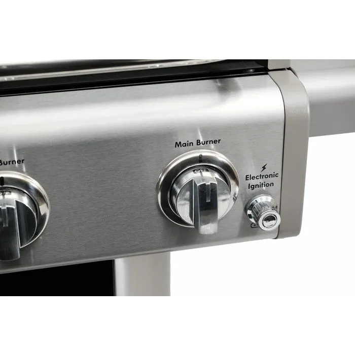 Kenmore - 3 Burner Pedestal Grill with Foldable Side Shelves - BLACK