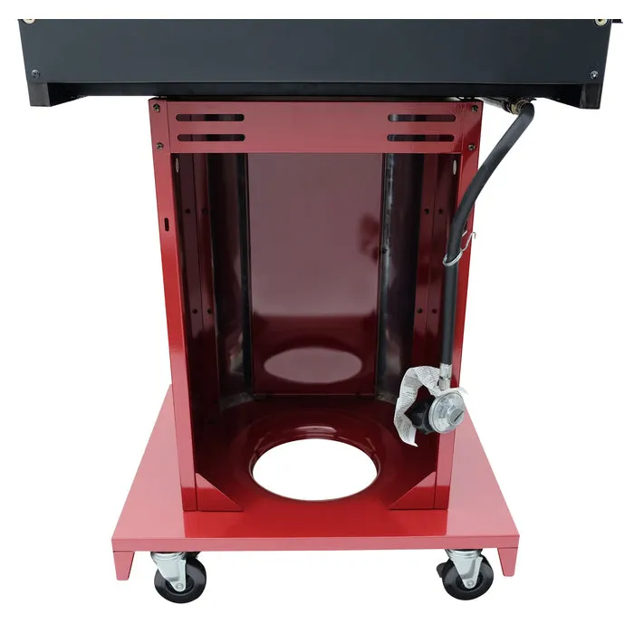 Kenmore - 3 Burner Pedestal Grill with Foldable Side Shelves - RED