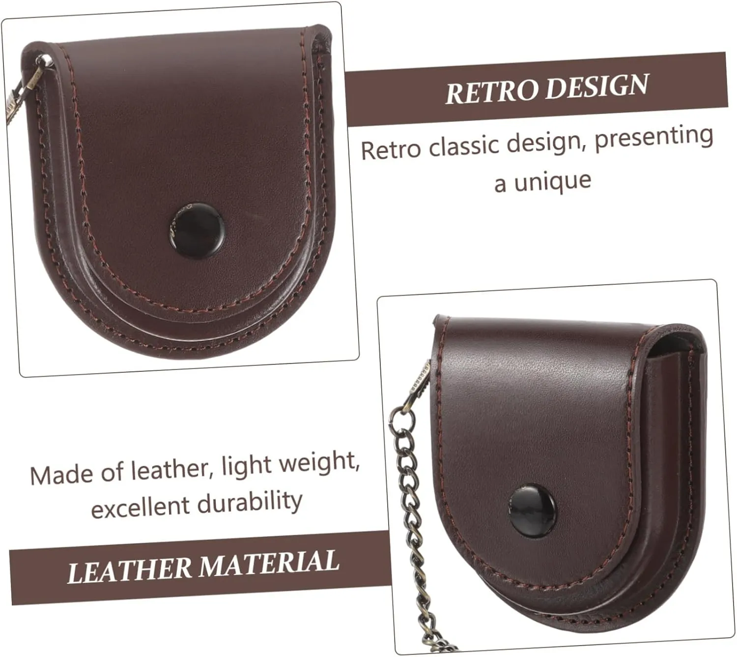 KESYOO 4pcs Pocket Watch Leather Case Display Cabinet Watch Winder Automatic Watch To My Son Pocket Watch Pocket Watch Case Portable Watch Cases Silver Watches for Women Bag Kit Coffee Pu