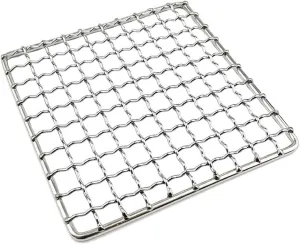 KeuLen Stainless Steel Wire Grill Rack,1 x Barbecue net Camping Durable high Temperature Resistant, 13 x 13 cm, for self-Driving, Travel, Camping, picnics, Backpacking