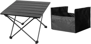 KICHOUSE Portable Camping Folding Desk Multi-Functional Outdoor Barbecue Table for Beach Picnic Travel and Parties Compact Design Carry Bag for