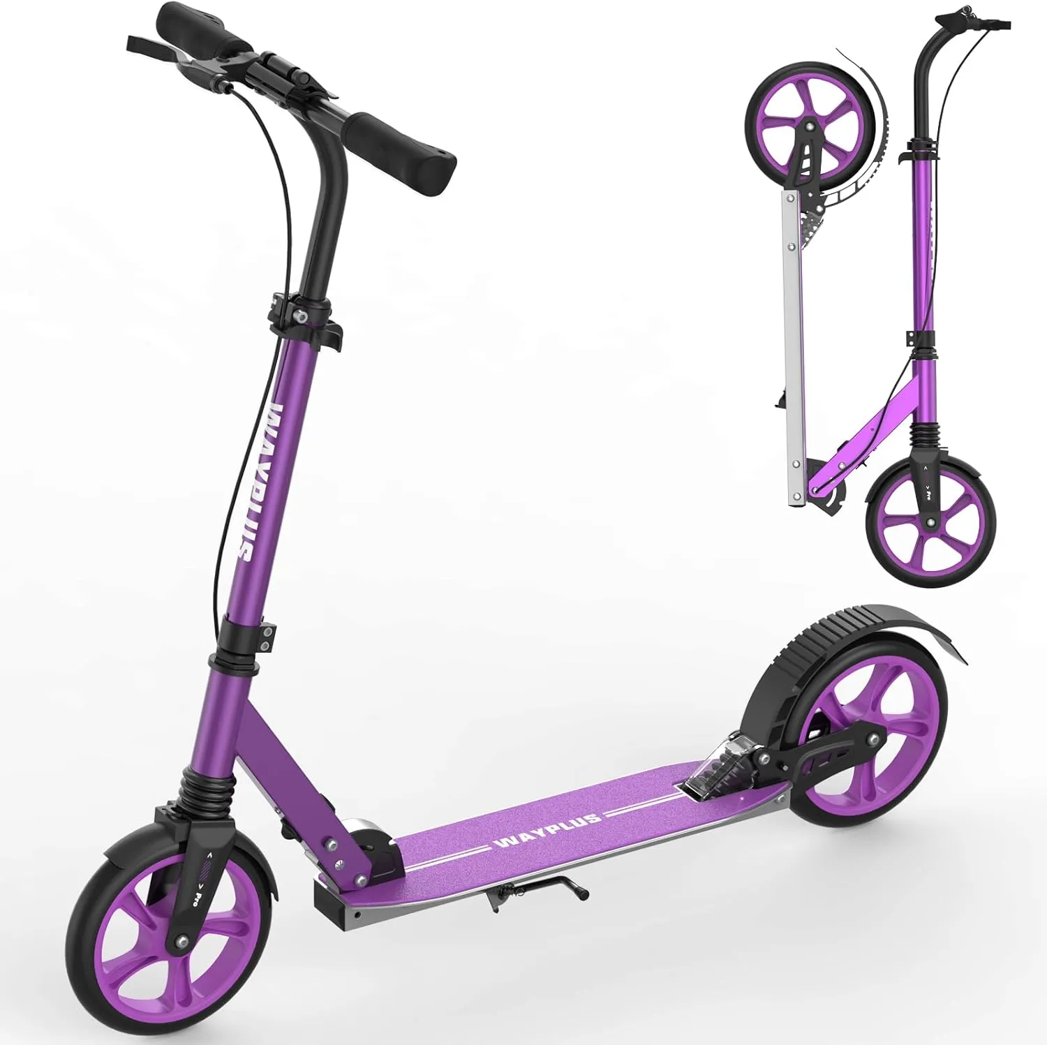 Kick Scooter for Ages 6 ,Kid, Teens & Adults. Max Load 240 LBS. Foldable, Lightweight, 8IN Big Wheels for Kids, Teen and Adults, 4 Adjustable Levels. Bearing ABEC9