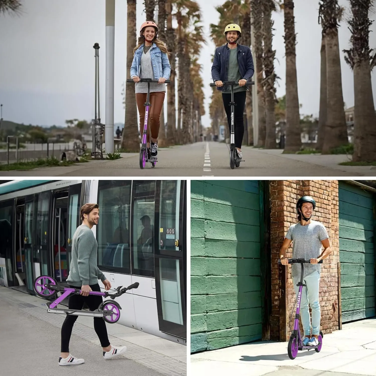 Kick Scooter for Ages 6 ,Kid, Teens & Adults. Max Load 240 LBS. Foldable, Lightweight, 8IN Big Wheels for Kids, Teen and Adults, 4 Adjustable Levels. Bearing ABEC9