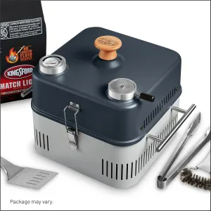 Kingsford, All-In-One Grilling Kit, Match Light, Portable Grill with Charcoal and Grilling Tools, No Lighter Fluid Needed, 1 Grill, 4 lb Charcoal Bag