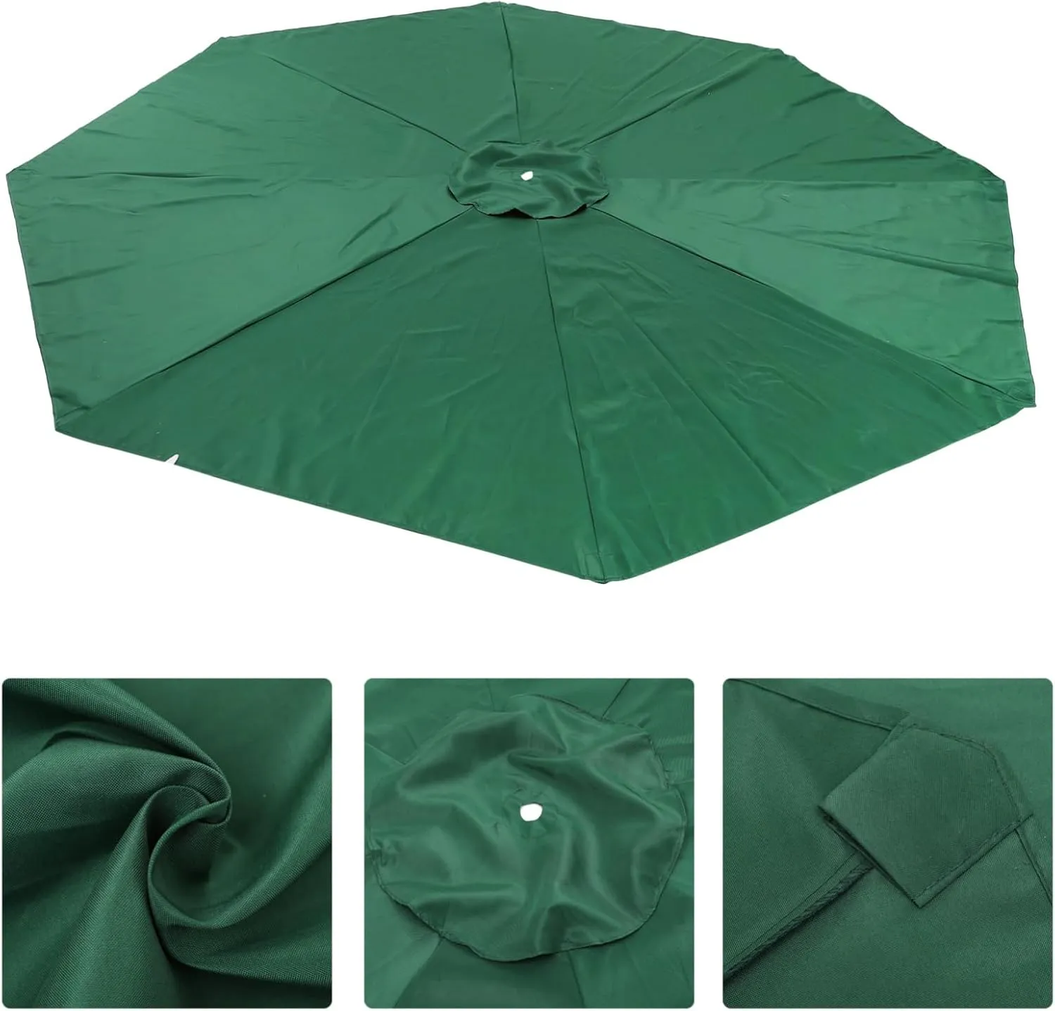 Kisangel 1pc Outdoor Patio Umbrella Canopy UV Protection, Beige, 3m Polyester, Without Stand