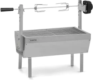 Klarstein Sauenland Mini Rotisserie Rotisserie Electric Motor 4 Watt Maximum Load 12 kg Height Adjustable Grill Grill Pan Roasting Spit Stainless Steel Legs Silver