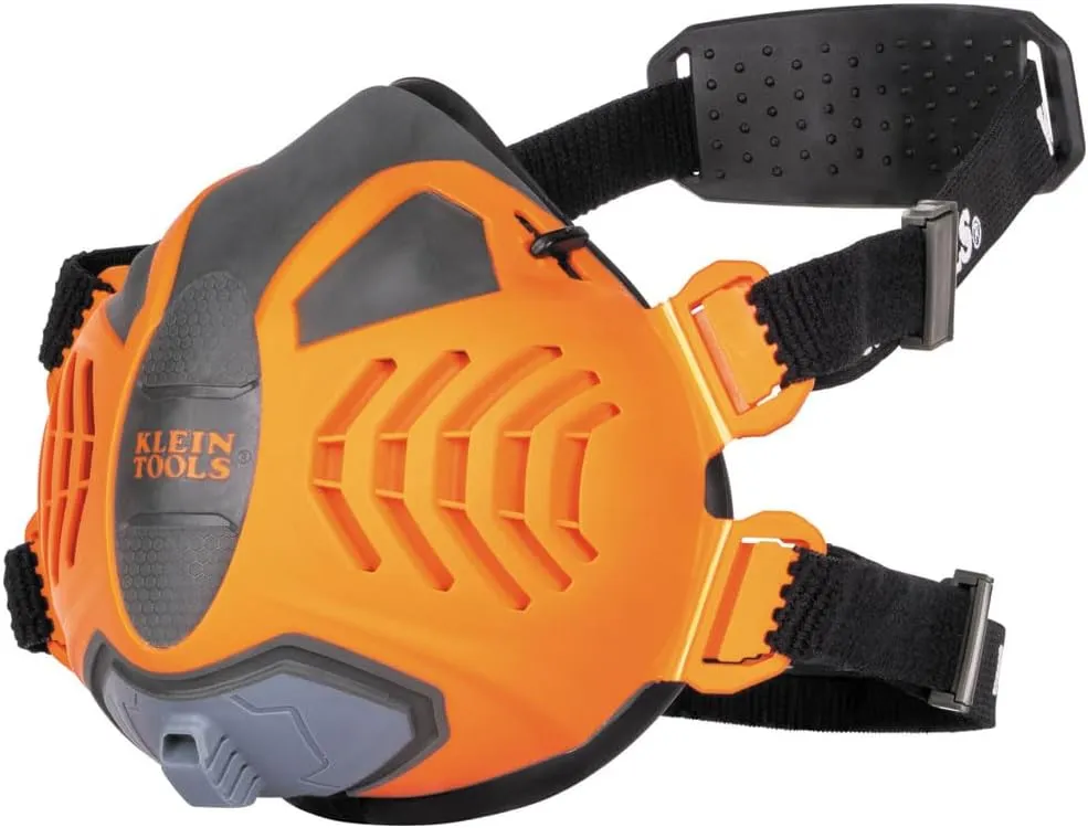 Klein Tools 60552 Reusable P100 Half-Mask Respirator with Replaceable Filters for Dust, Metal Fumes, and Oil Mist, M/L
