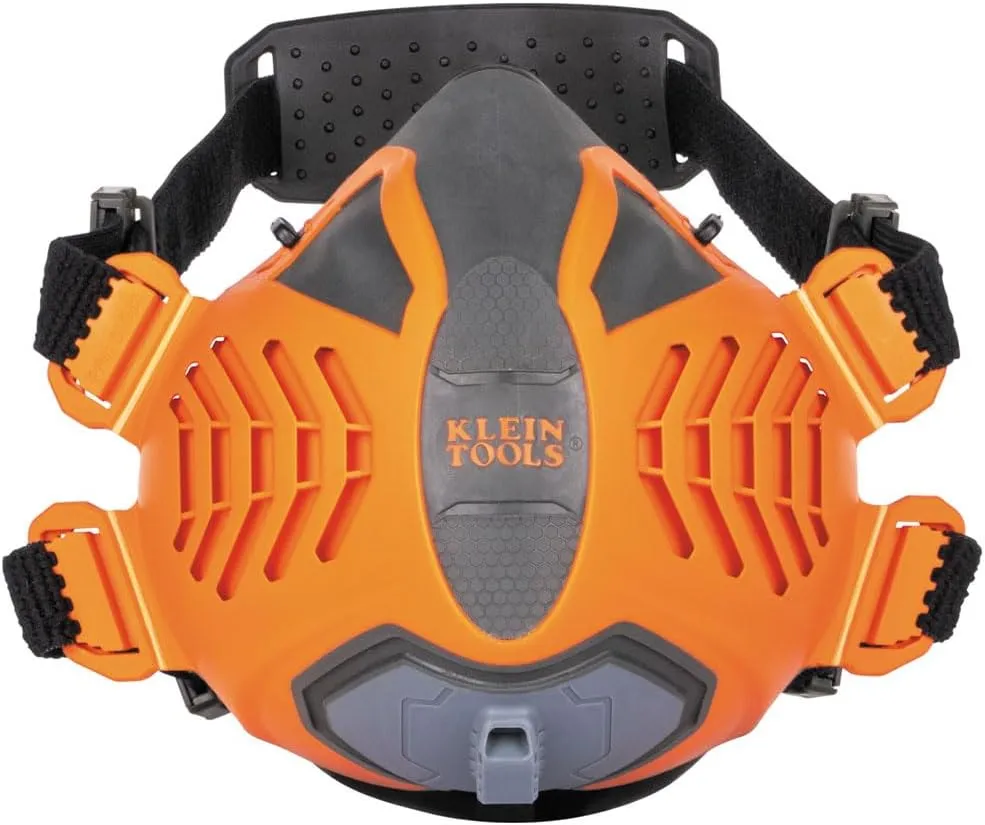 Klein Tools 60552 Reusable P100 Half-Mask Respirator with Replaceable Filters for Dust, Metal Fumes, and Oil Mist, M/L