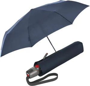 Knirps T.200 Medium Duomatic Automatic Open Close Rain Umbrella for Adults - Portable Weather Protection - Compact, Fits in Backpack or Purse, Retractable with Carrying Case, Navy, 97cm Diameter
