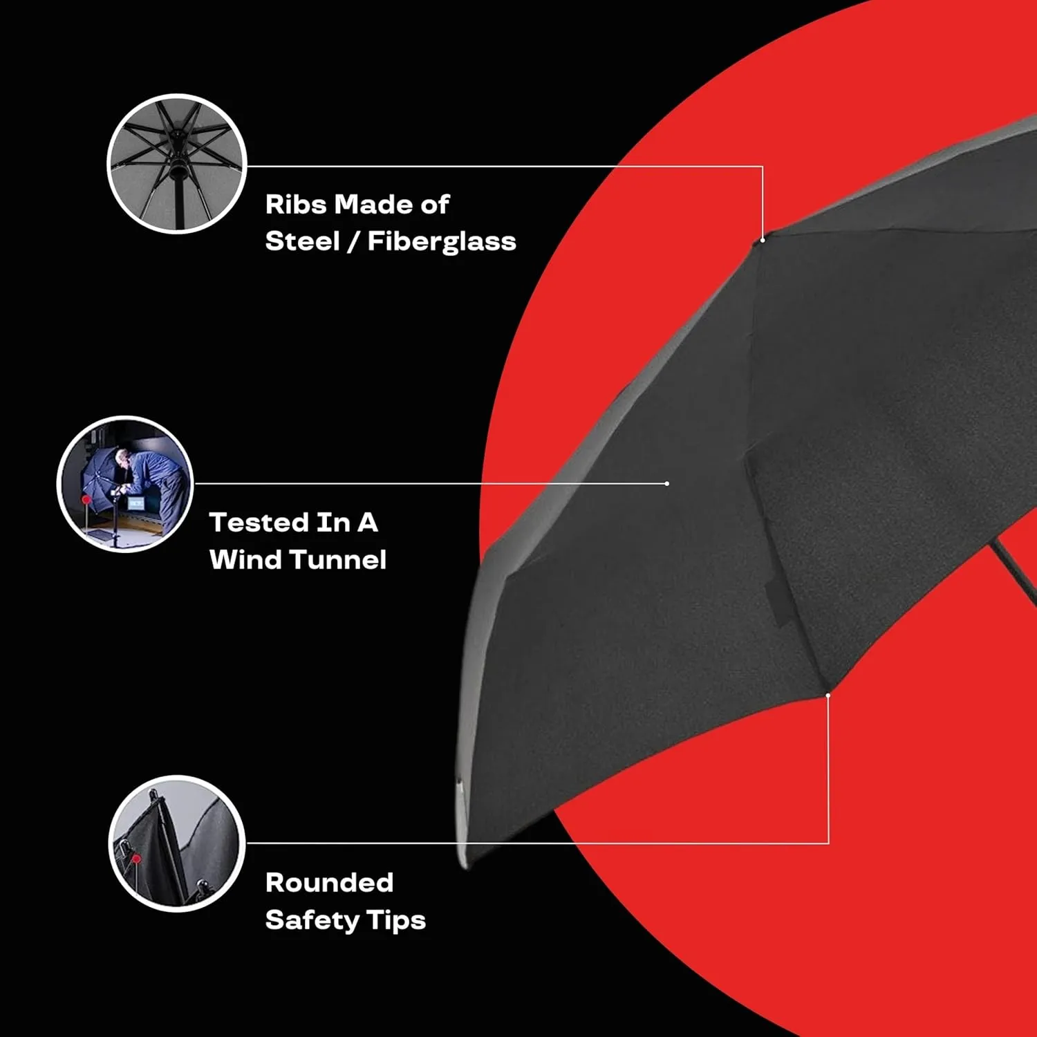 Knirps U.200 Ultra Light Duomatic Automatic Open Rain Umbrella - Compact Windproof Travel Umbrella for Adults - 97cm Diameter Retractable With Carrying Case