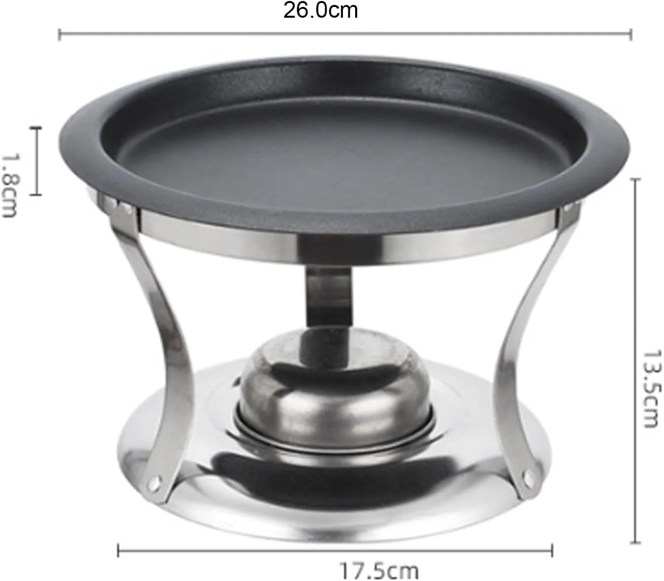 Korean Style BBQ Grill, 22/26cm Stainless Steel Nonstick Grill Pan with Portable Design for Indoor Outdoor Camping Picnic Backyard Party (26cm)