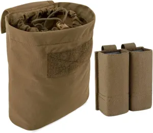 KRYDEX Molle Dump Pouch Roll-Up and Double Pistol Mag Pouches Coyote Brown