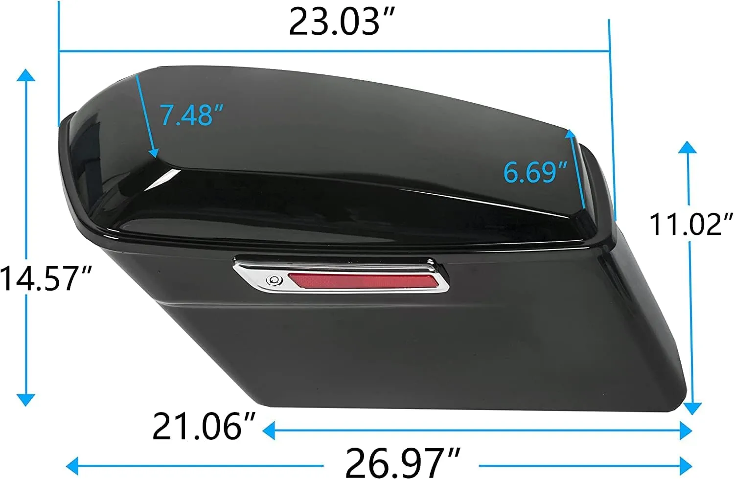 KUAFU Saddle Bags Trunk W/Lid & Latch Key with Black Bracket Compatible with 1984-2017 Harley Davidson Softail Models Saddlebag Conversion Bracket Kit Support Mounts 2 Packages