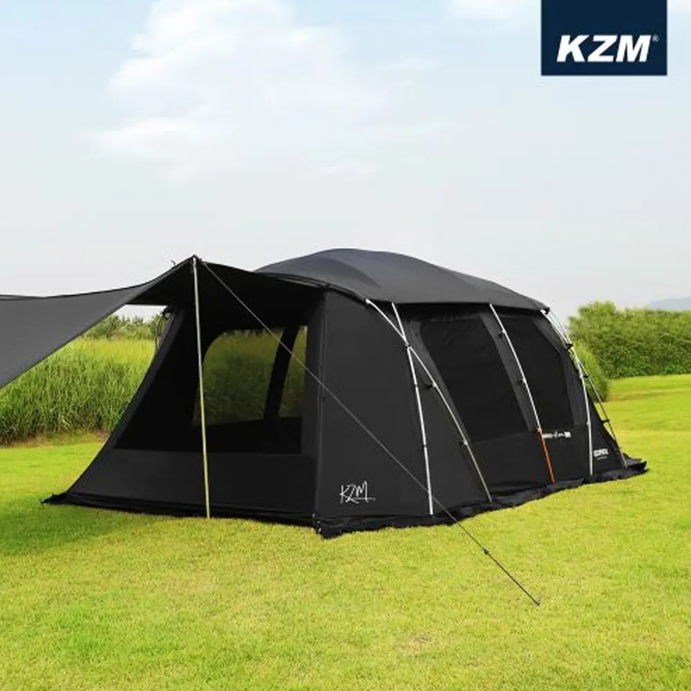 KZM Geopath Black 4-5 Person Tent - Black