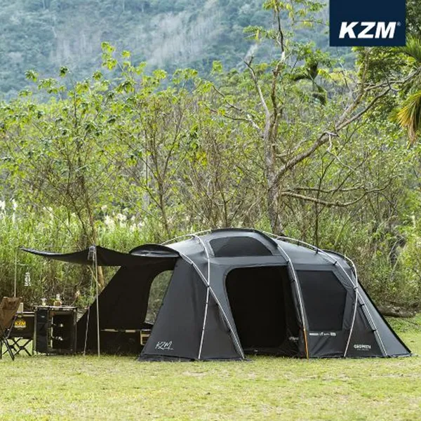 KZM Geopath Black 4-5 Person Tent - Black