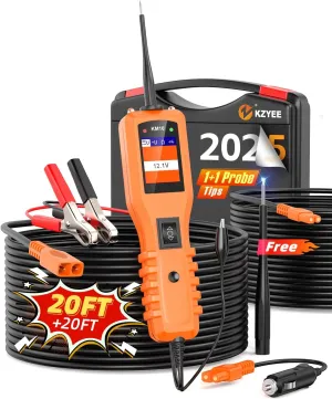 KZYEE KM10 Power Circuit Probe Kit, 12V 24V Automotive Circuit Tester, Digital Voltage Tester, Short Finder, AC/DC Diode Resistance, Current Probe Activate Component Electrical Tester, 20FT 20FT Cable