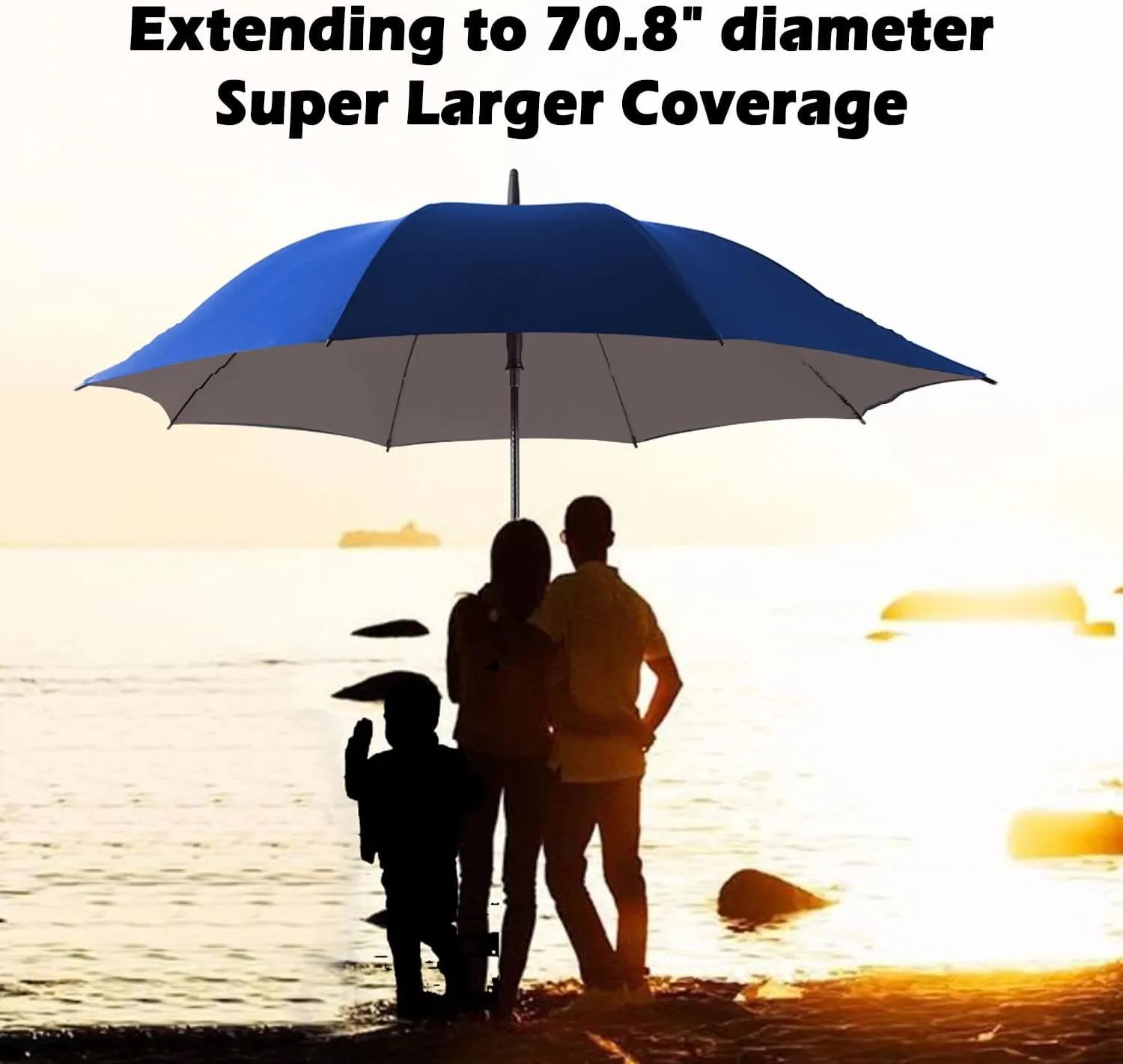 LANBRELLA Golf Umbrell 72/80 Inch Extra Large Oversize Windproof Stick Umbrella