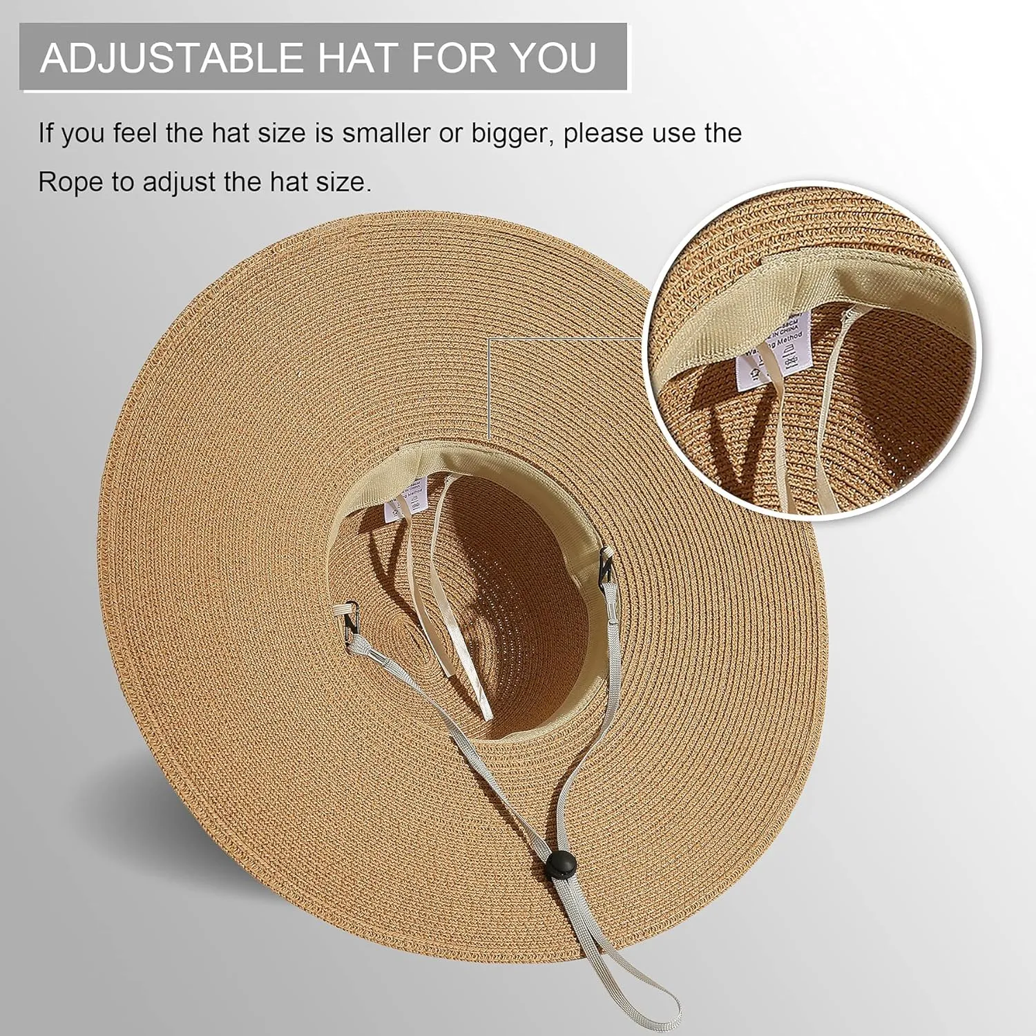 Lanzom Womens Wide Brim Straw Hat Big Floppy Foldable Roll up Cap Beach Sun Hat UPF 50 