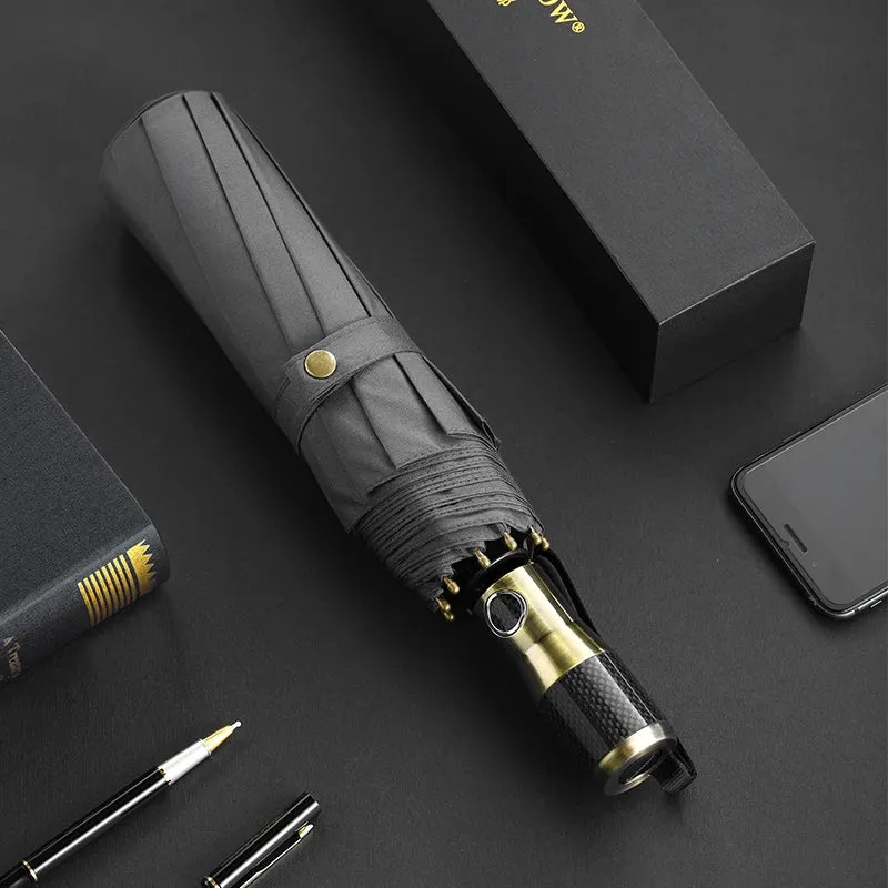 Large Automatic Windproof Umbrella with Carbon Fiber Handle