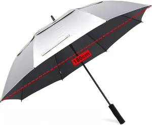 Large Double Canopy Umbrella, Automatic Open Golf Umbrella, Windproof Stick Umbrella Rain and Sun UPF50 , 52/59/71 inch Umbrella for Outdoor