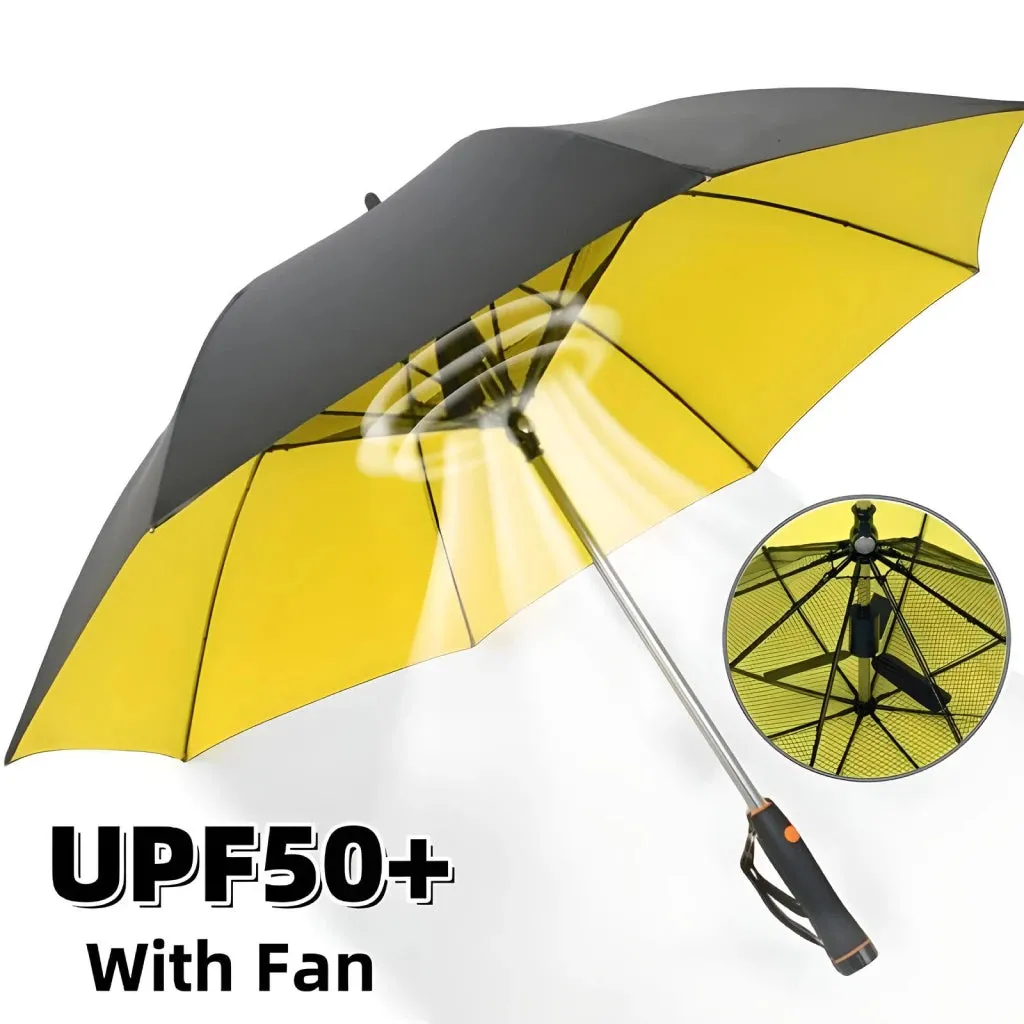 Large Fan Umbrella UPF50  UV Blocking Parasol