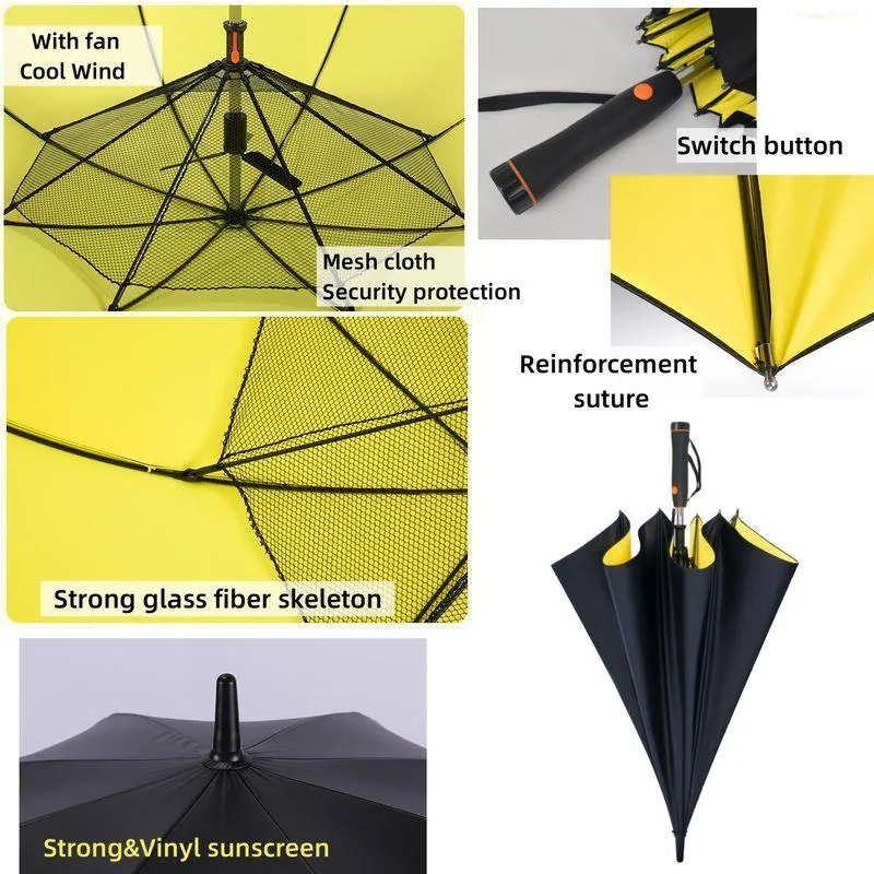 Large Fan Umbrella UPF50  UV Blocking Parasol