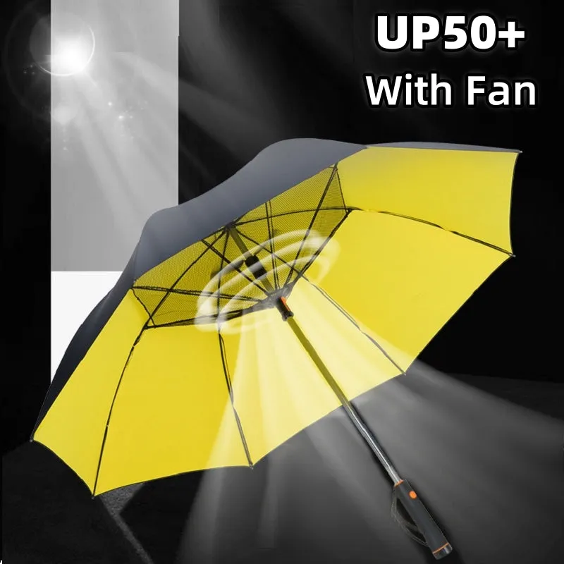 Large Fan Umbrella UPF50  UV Blocking Parasol