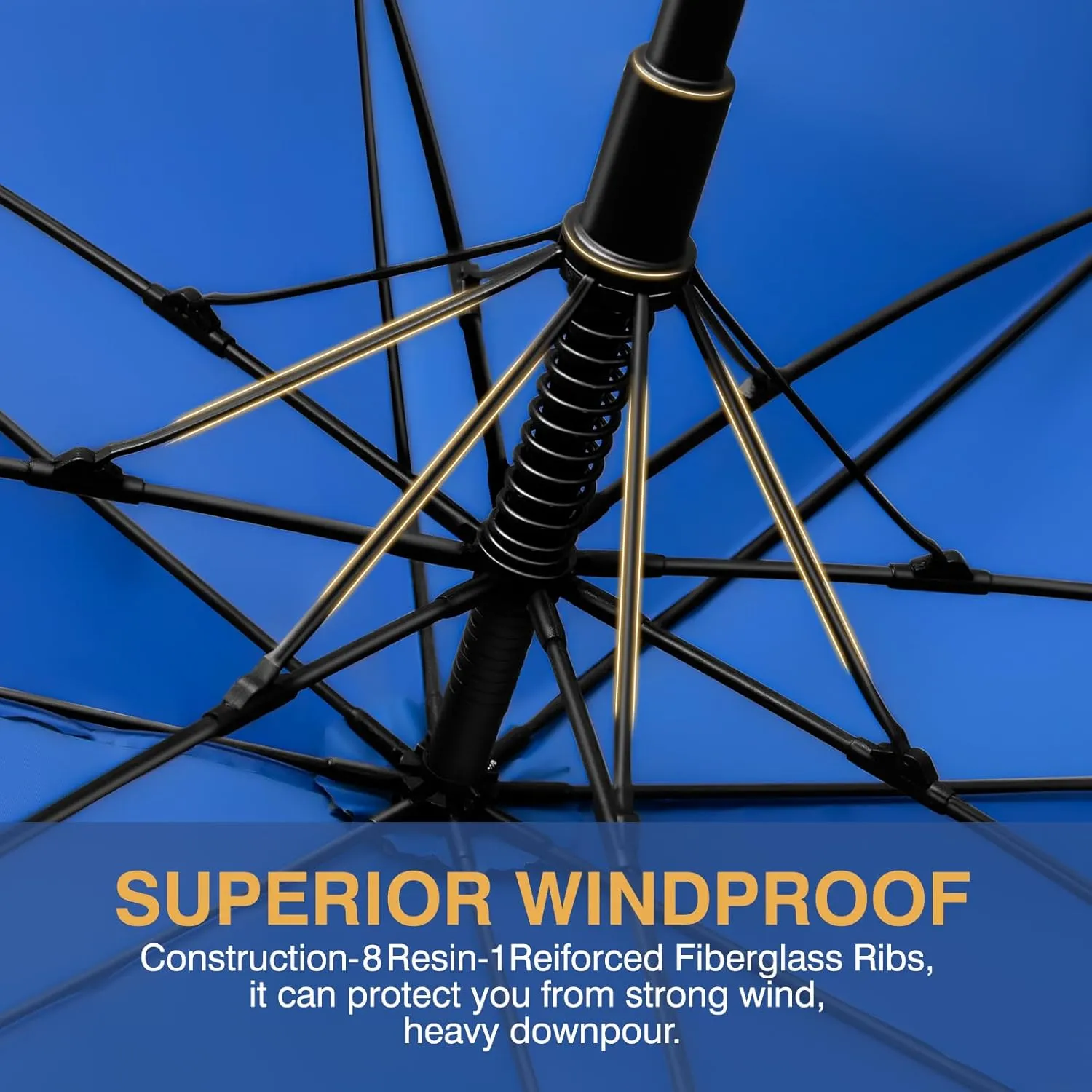 Large Golf Umbrella Uv Protection 62/68 Inch - Double Canopy Vented Golf Umbrellas Windproof - Sun Shade Spf Umbrella Auto Open Close Oversized for Men Women