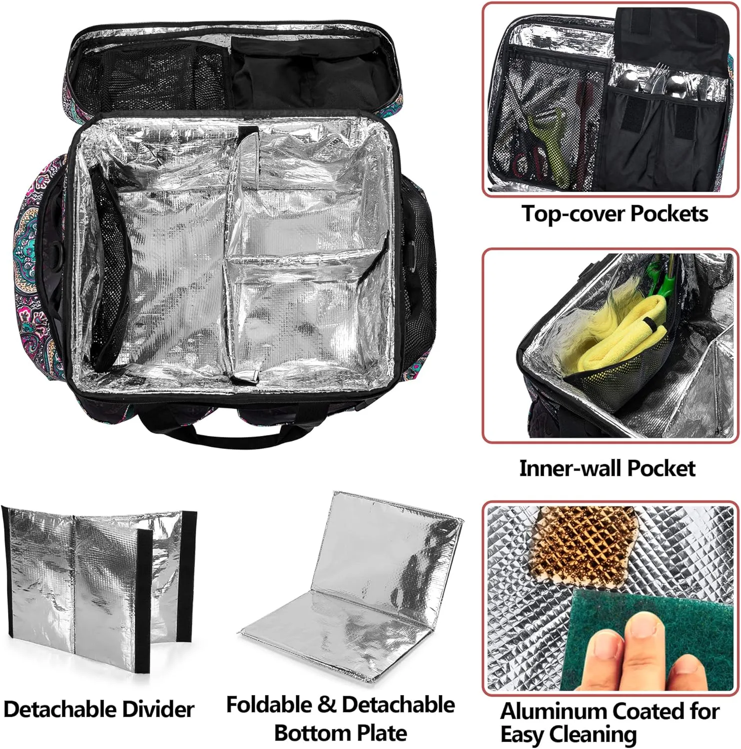Large Grill Caddy with Lid, BBQ and Picnic Bag Organizer with Paper Towel Holder, Tailgating Accessories Basket for Barbecue Utensil & Camping Gear Must Haves, Totem, Bag Only