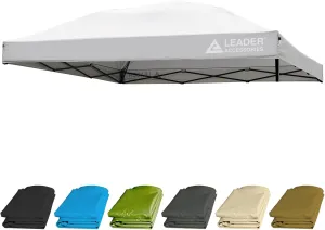 Leader Accessories 10x10 Pop-Up Canopy Top Replacement Cover for Straight Leg Canopy Tent, Canopy top only(Silver)