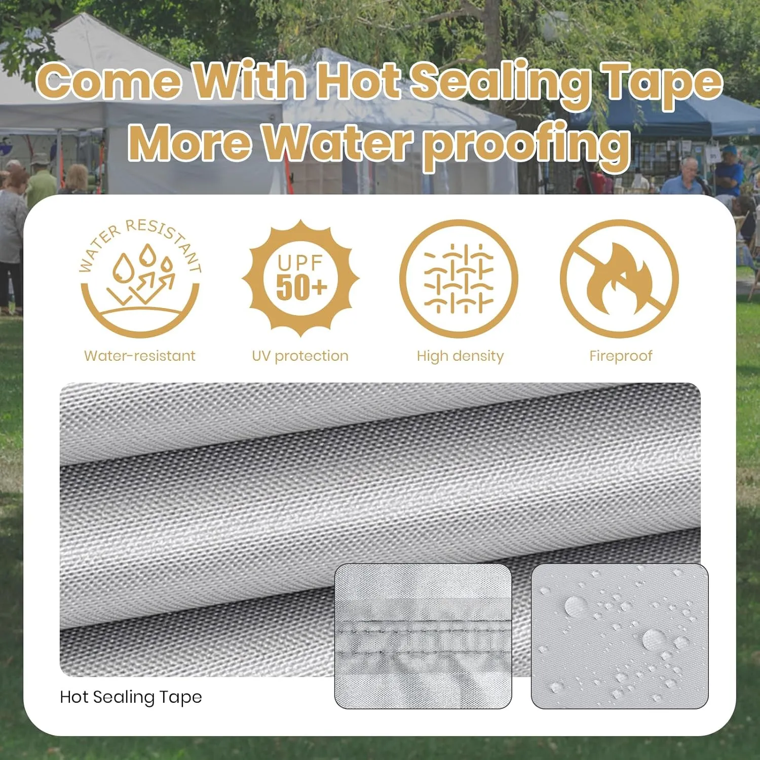 Leader Accessories 10x10 Pop-Up Canopy Top Replacement Cover for Straight Leg Canopy Tent, Canopy top only(Silver)