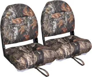 Leader Accessories A Pair of Elite Low/High Back Folding Fishing Boat Seat (2 Seats)