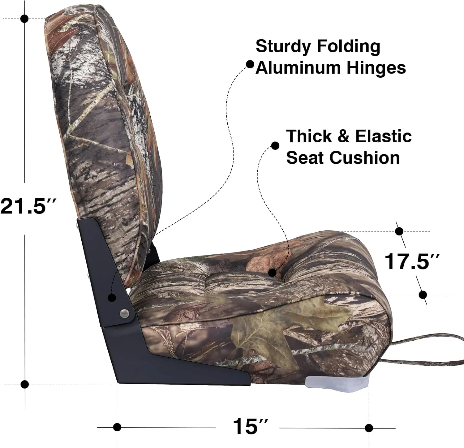 Leader Accessories A Pair of Elite Low/High Back Folding Fishing Boat Seat (2 Seats)