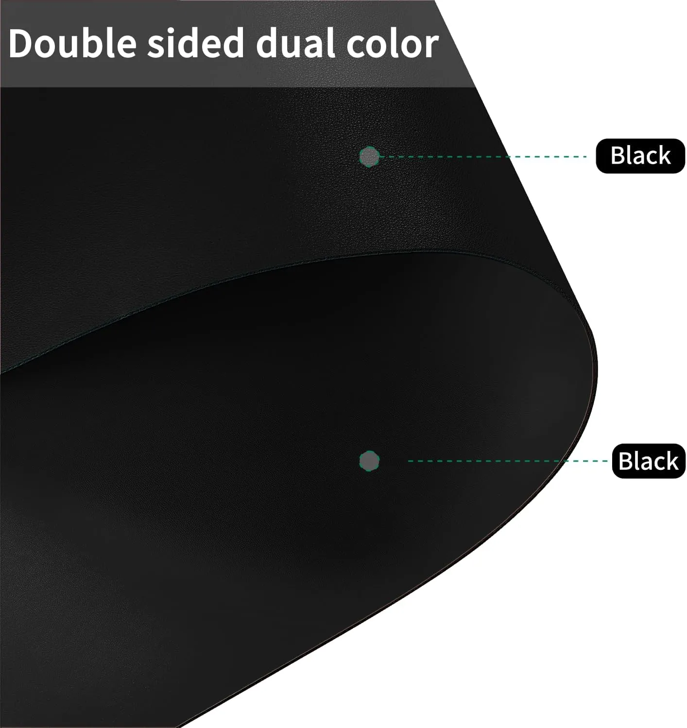 Leather Desk Mat,1.8mm Thick,15.75x63 Inch Desk Cover,Desk Protector Mat,Dresser Cover Top,Leather Table Cover,Side Table Cover,Office Desk Cover,Office Table Cover(Black Black,15.75x63)