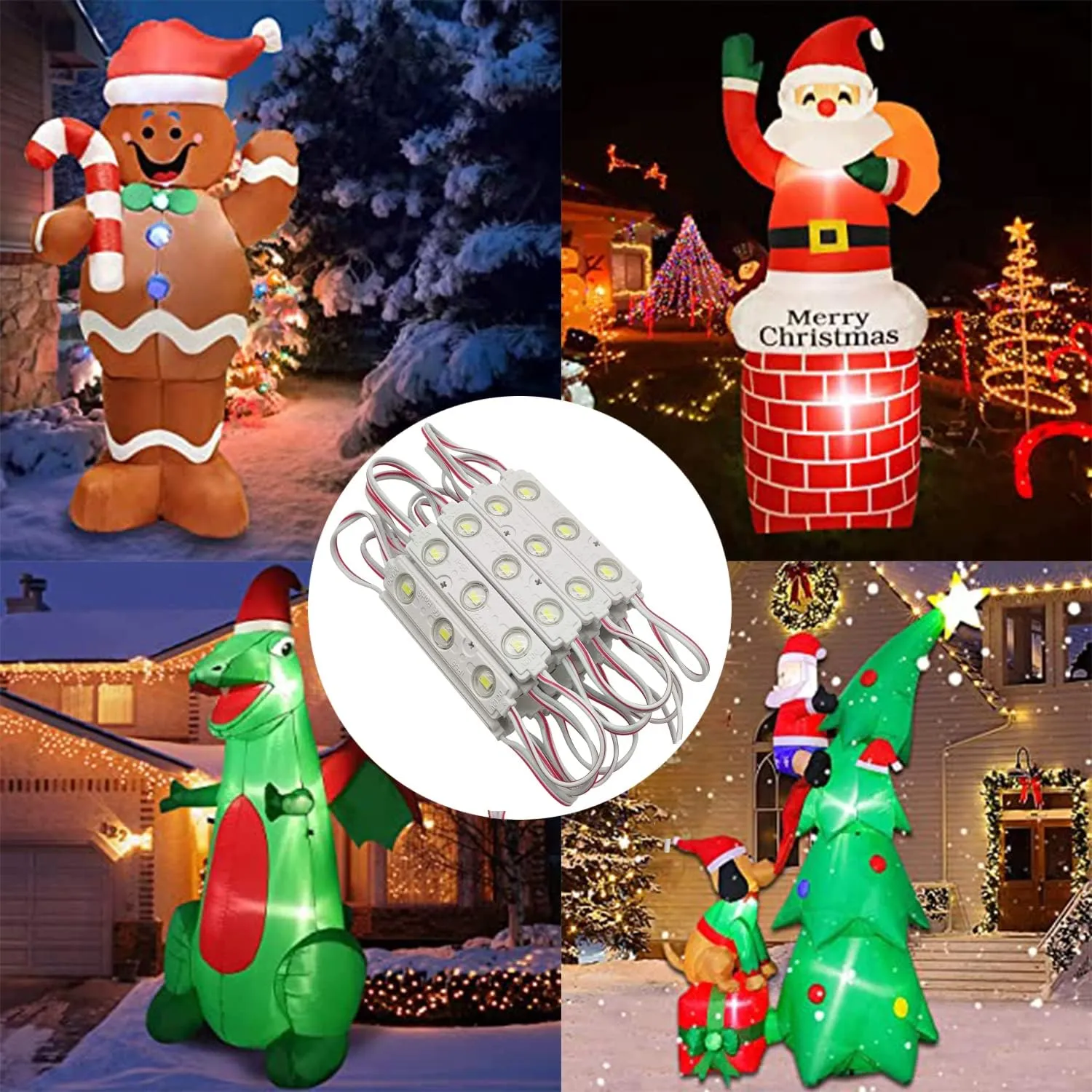 LED Module,Replacement Lights For Inflatables White 20pcs 9.8 Ft 5730 SMD 150LM Per LED Module IP65 Waterproof Christmas Inflatables Light for Letter Sign with Tape Adhesive Backside (White Light)