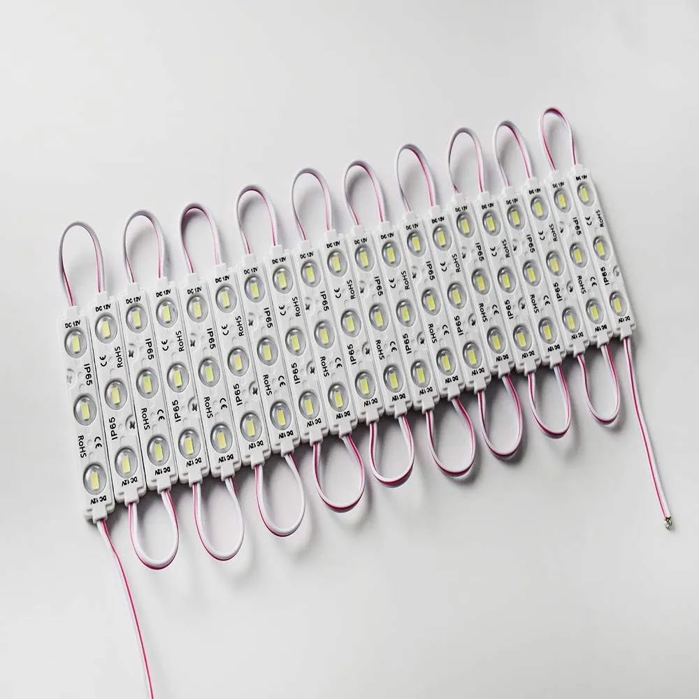 LED Module,Replacement Lights For Inflatables White 20pcs 9.8 Ft 5730 SMD 150LM Per LED Module IP65 Waterproof Christmas Inflatables Light for Letter Sign with Tape Adhesive Backside (White Light)
