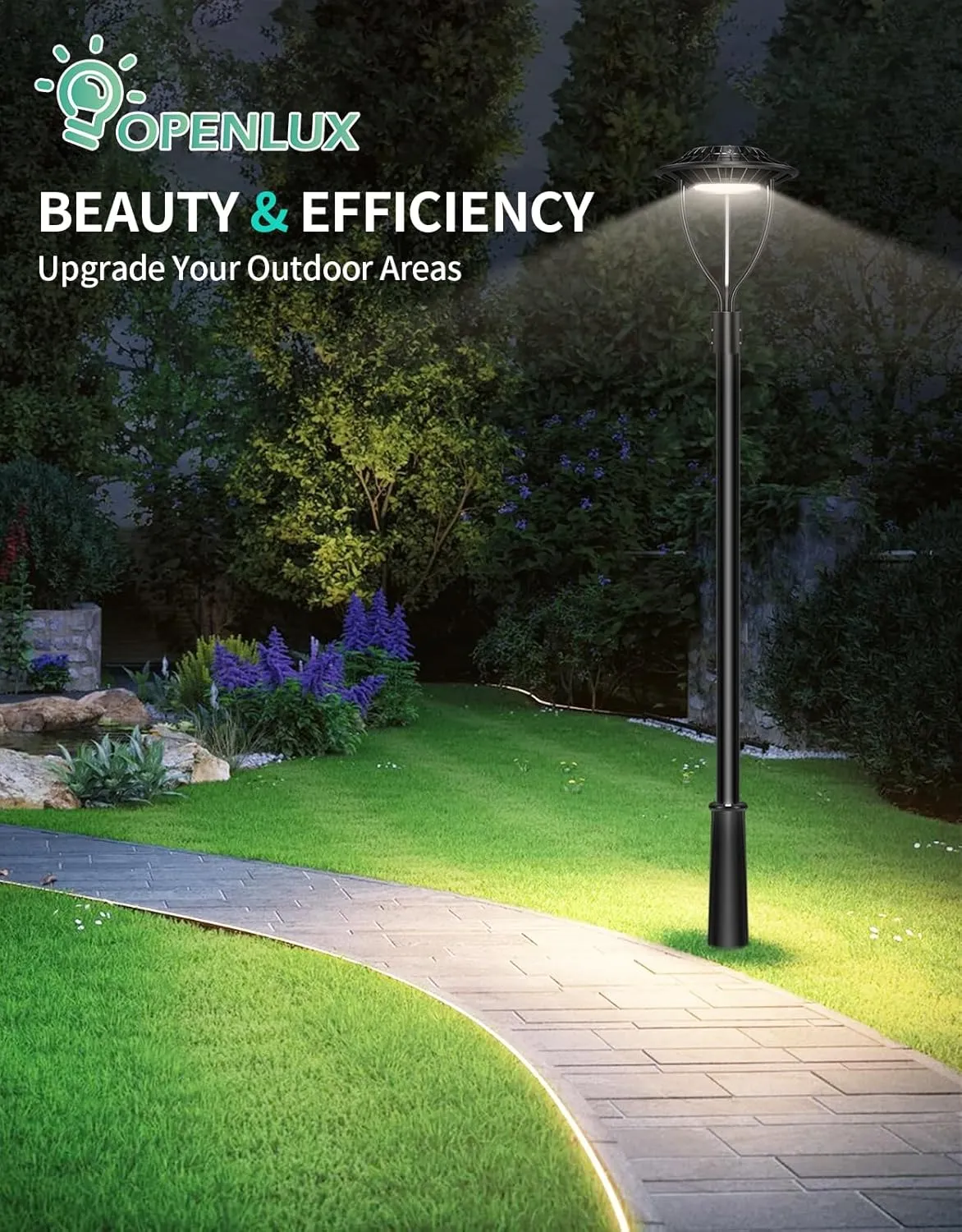 LED Post Top Light ETL DLC Listed 150W 120W 90W Adjustable Outdoor Pole Lights with Photocell IP65 Waterproof Post LED Fixture 5000K for Garden Yard Street