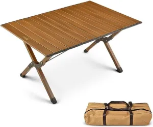 LEIYTFE Folding Picnic Table for 3-4/5-6 People,Outdoor Portable Camping Tables Aluminum Fold Up Roll Up Table,150kg Heavy Duty Load(88cm)