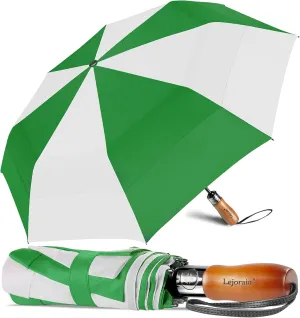 Lejorain 54 inch Golf Umbrella Collapsible - Large Portable Travel Umbrella Compact Auto Open Close Heavy Duty Windproof Vented Umbrella