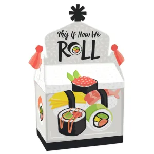 Let's Roll - Sushi - Treat Box Party Favors - Japanese Party Goodie Gable Boxes - Set of 12