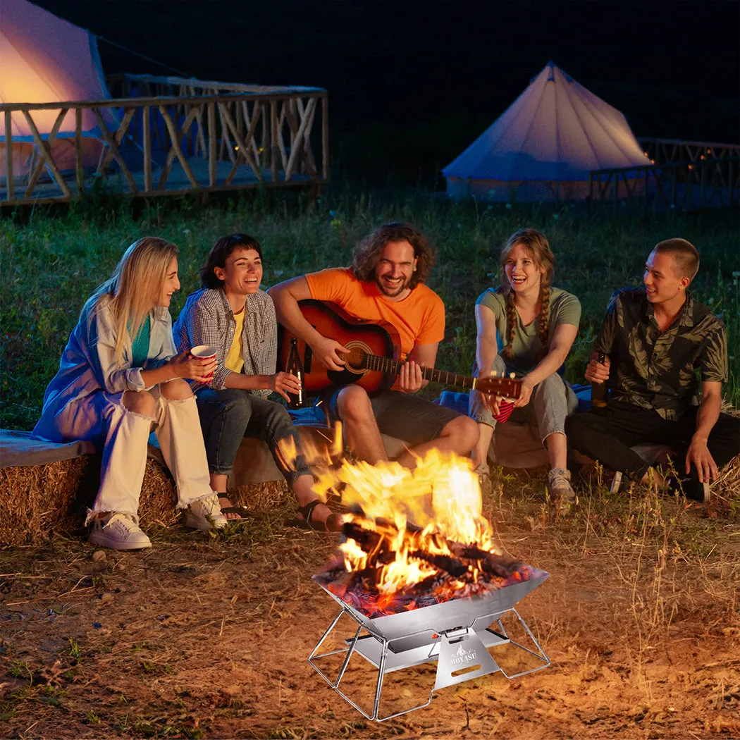 Levede Portable Folding BBQ Charcoal Grill Silver