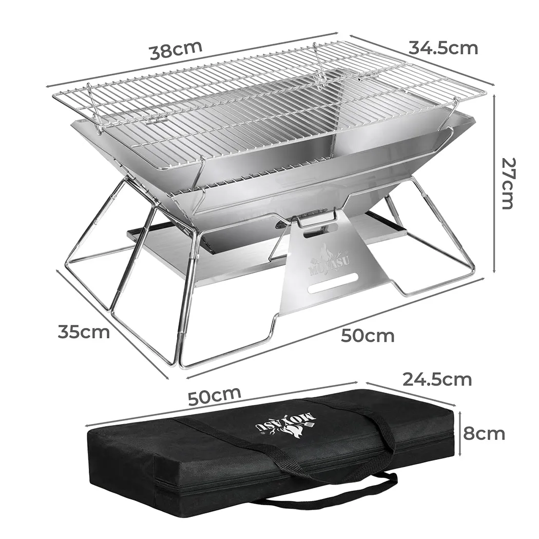 Levede Portable Folding BBQ Charcoal Grill Silver